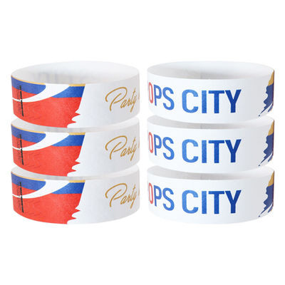 Des bracelets en papier de couleur à la mode pour les fêtes Blanc rouge bleu résistant aux larmes