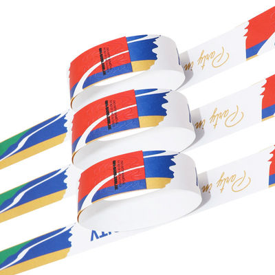 Des bracelets en papier de couleur durables pour les événements synthétique blanc rouge bleu jaune