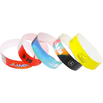 Des bracelets Tyvek personnalisés jetables pour les événements Blanc Rouge Bleu Sécurité