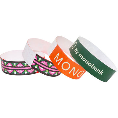 Des bracelets de sécurité personnalisés en couleurs, des bracelets en papier néon Tyvek