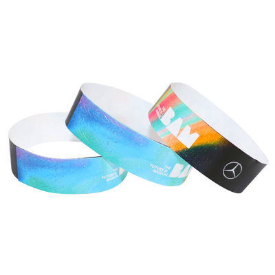 Papeterie résistante à la chaleur Des bracelets pour événements Imprimés en violet avec du matériau Tyvek