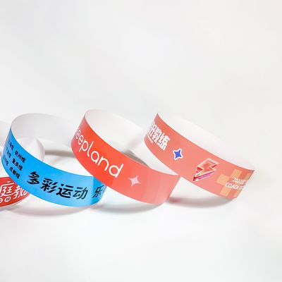 Des bracelets en papier coloré à code-barres durables, des bracelets Tyvek imprimés personnalisés