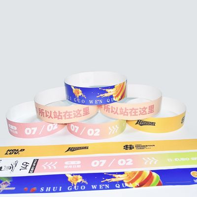 Des bracelets Tyvek au néon, étanches aux chiffres, des bracelets en papier pour les événements.