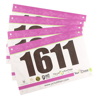 Tyvek Bib personnalisé pour la course de marathon Numéro de reconnaissance des participants