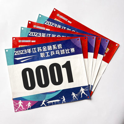 Identifiant de race personnalisé Tyvek Numéro de bib avec haute résistance aux déchirures