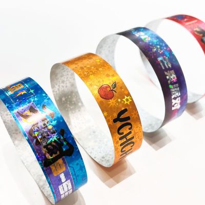 Événement Brillant Glitter bracelet promotionnel imperméable au laser étoile bracelet en papier Événements pour adultes et enfants Bracelet d'admission