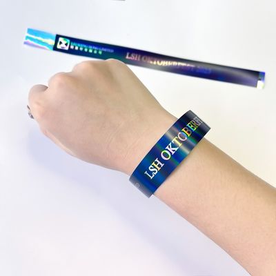 Bracelet personnalisé pour événement pour enfants adultes Bracelet brillant arc-en-ciel Laser Glitter Activité de fête Bracelet d'événement
