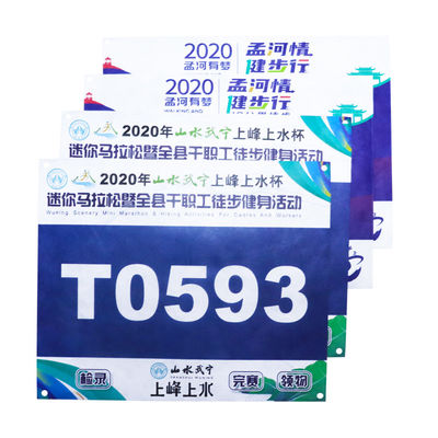Compétition personnalisée Numéros d'identification du joueur Couleur personnalisable Course de vélo Marathon Match Numéro de compétiteur Bibs