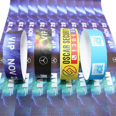Tyvek personnalisé Événement en papier Bracelets Événement Activité invité VIP Identification d'admission Bracelet d'événement en papier