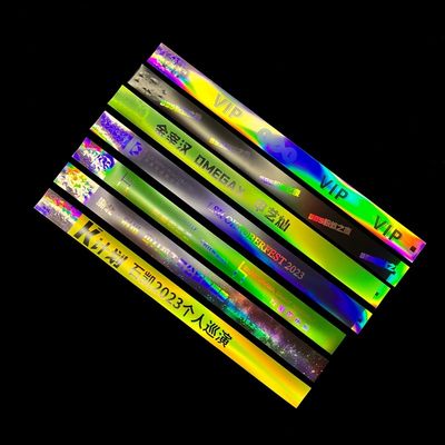 Fabrique personnalisée Laser Glitter Poignet Événement Concert Festival Neon arc-en-ciel Laser Brillant Poignet de papier promotionnel Laser