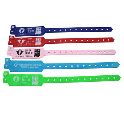 Bracelet personnalisé jetable couleur néon fluorescente plastique vinyle PVC étanche