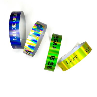 personnalisation bracelet laser brillant événement concert festival néon arc-en-ciel laser brillant bracelet de papier promotionnel laser