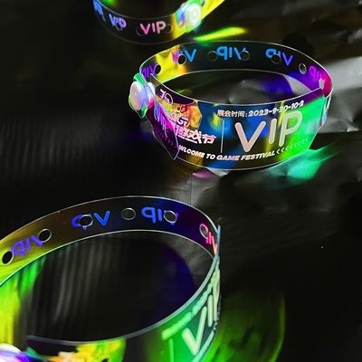 Commercialisation en gros de bracelet brillant étanche à l'eau Logo personnalisé Événement cadeau promotionnel Rainbow Glitter Bracelet en PVC laser transparent