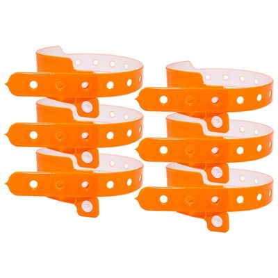 Bracelet jetable personnalisé en plastique étanche en vinyle PVC néon fluorescent en couleur