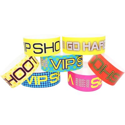 Fabrique Pas cher Tyvek réglable Poignets d'événement Activité Événements de code à barres Variété de couleurs Bracelet d'événement de papier