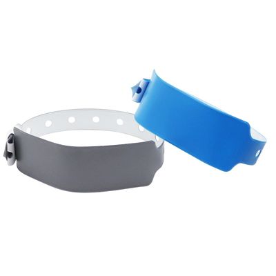 Bracelet en PVC fluorescent au néon jetable personnalisé avec onglets et impression par transfert de chaleur