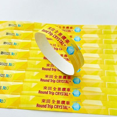 Bracelet en papier Tyvek Dupont imperméable à l' eau avec code à barres pour l' admission