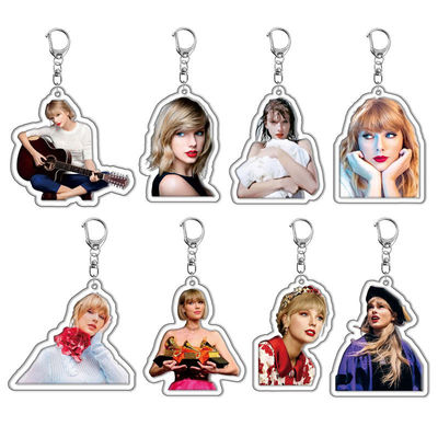 Chaîne de clés acrylique holographique personnalisée Star Singer Taylor Swift Image
