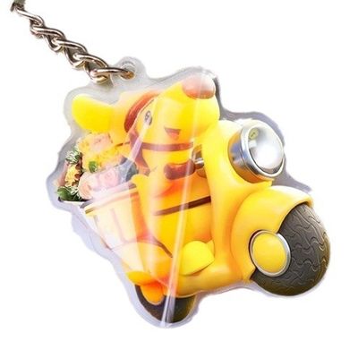 Serrure à clef acrylique transparente avec anneau métallique durable et impression personnalisée