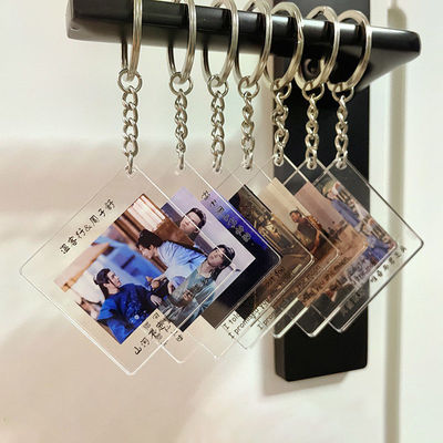 cadeau porte-clés acrylique personnalisé amant couple ami de famille photo imprimée porte-clés acrylique photo