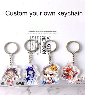 Porte-clés en acrylique transparent durable et imprimé clairement Cadeau idéal avec anneau métallique