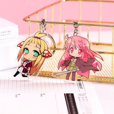 Chaîne de clés acrylique imprimée de l'usine personnage de dessins animés mignon Idol Anneau métallique durable Charmes Chaîne de clés acrylique