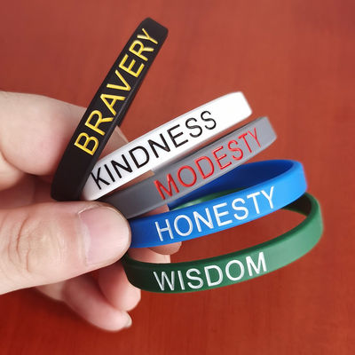 Des bracelets en silicone imprimés sur mesure pour la promotion et les cadeaux Longueur 20cm-25cm