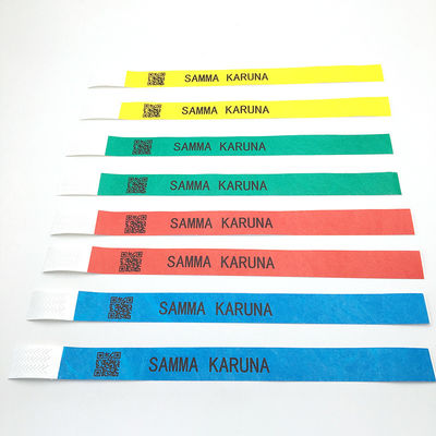 Logo personnalisé Tyvek Bracelets papier d'impression pleine couleur Bracelet pour piscine étanche