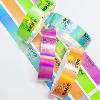 Fabrication personnalisée Bracelets VIP Glitter Laser Brillant Concert Festival de musique Partie Activité Bracelets Pour Adultes Enfants