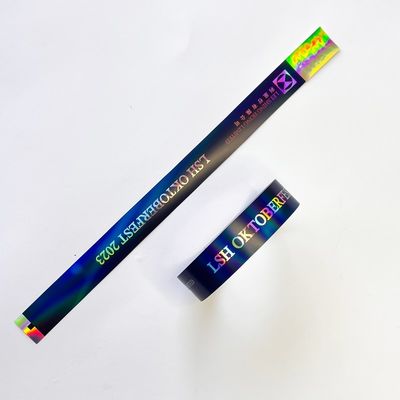 Neon Rainbow Laser Glitter Des bracelets de festival sur mesure pour les événements, des concerts, des bracelets de festival de musique jetables