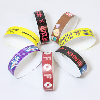 Entrée VIP du festival de la fête de la piscine Les bracelets Tyvek avec code à barres et design réglable