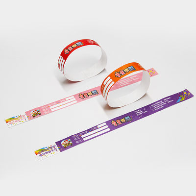 Événement PP Papier synthétique Bracelet personnalisé Logo imprimé Résistant à l'eau/à la sueur Entrée au parc de fête Bracelets d'entrée