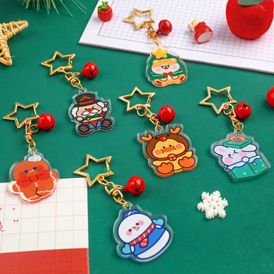 Fête de Noël porte-clés acrylique porte-clés mignonne poupée de neige imprimé et matériau durable