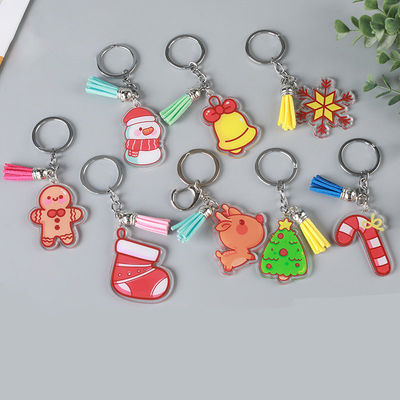 Festival de Noël Snowman porte-clés transparente porte-clés acrylique avec motif personnalisé
