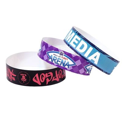 Taille réglable Tyvek bracelets en papier étanche à l'eau résistant à la chaleur pour la gestion des événements