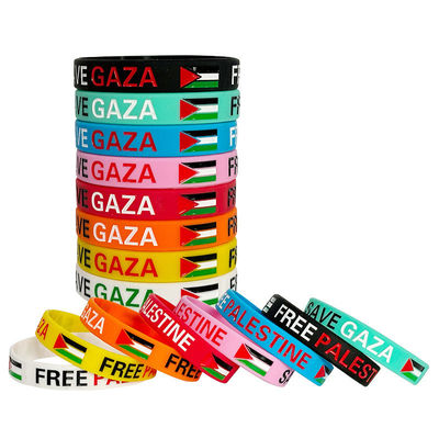Des bracelets en silicone personnalisés pour souvenir de la Palestine libre sauvez Gaza Logo imprimé