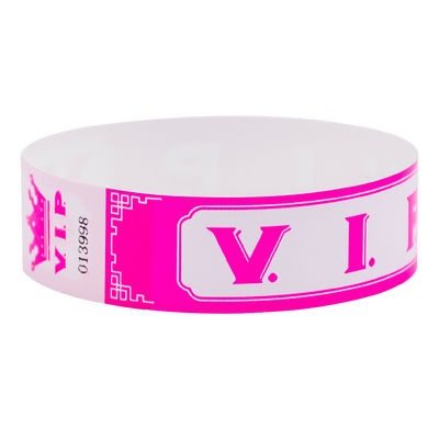 Logo Imprimé Bracelets en papier VIP, étanche à l' eau, résistant aux larmes Billet d' entrée Bracelets en papier jetables