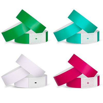 Des bracelets en papier personnalisés imperméables pour les événements avec fermeture rapide dans différentes couleurs