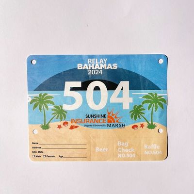 Résistance à la déchirure élevée Imprimable Runner Race Chip Racing Bib Numéros pour l'événement de marathon