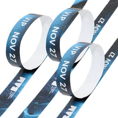 2025 Logo personnalisé Imprimer des bracelets en papier Identifiant et code personnalisé Poignet Tyvek Poignet en papier pour les événements