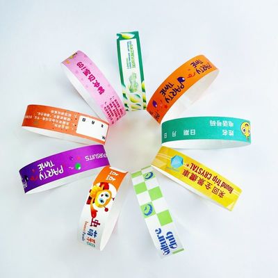 Des bracelets Tyvek jetables pour les événements de divertissement et les parcs d'attractions résistant à la chaleur