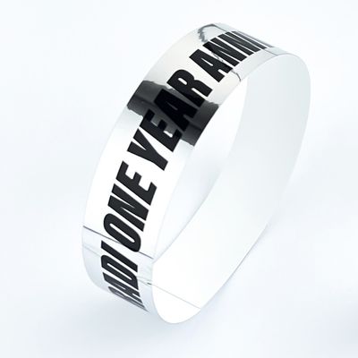 Bracelets holographiques argent/or unisexes avec service personnalisé, paillettes et logo couleur