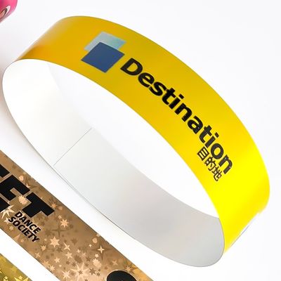 Sécurité Des bracelets holographiques jetables avec texte et logos imprimés sur mesure